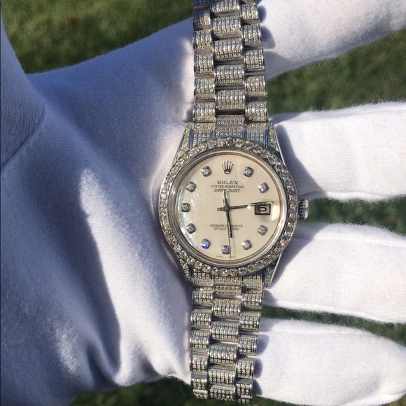 Rolex Accessories - SOLD! Diamond flooded Date just Rolex